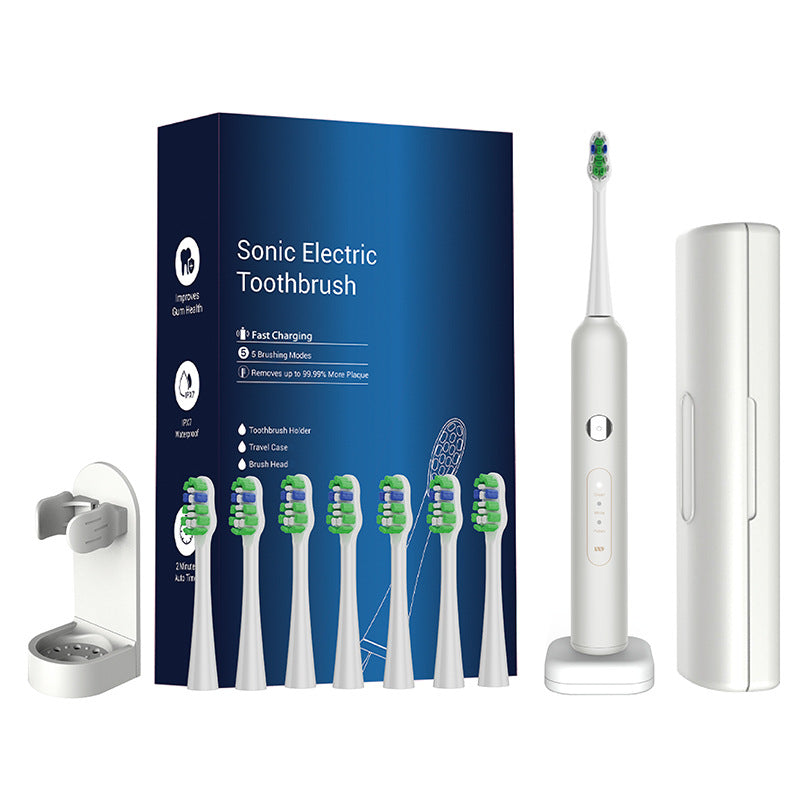 Electric Toothbrush for Adults – 5 Modes – 8 Brush Heads – IPX7 Waterproof – 120-Day Battery
