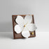 Sakura Blossom Table Clock - Ceramic Petals - Wooden Frame - Gold Accents