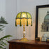 French Vintage Green Velvet Table Lamp