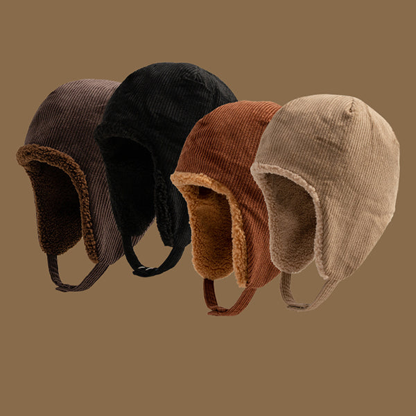 Reversible Faux Lamb Fleece Earflap Hat