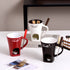 Ceramic Chocolate Fondue Mug - Candle Heated Melting Cup with Forks - White Red Black Colors - Home Dessert Fondue Set