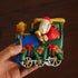 Santa Train Ceramic Candle Holder - Hand-Painted Christmas Decor - Festive Table Centerpiece - Holiday Gift Ornament