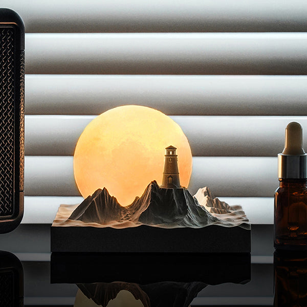 Moonlight Lighthouse Ambient Lamp - Gypsum Material - LED Glow - Aromatherapy Compatible