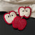 Wool Felt Apple Coasters - 3 Piece Set - Handmade Absorbent Christmas Drink Mats - Holiday Table Decoration