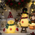 Glowing Snowman Doll Figurine - Christmas Light-Up Decoration - Fabric PVC LED Ornament - Pointed Hat and Top Hat Styles