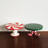Hand Painted Christmas Cake Stand - Ceramic High Footed Plate - Festive Candy Color Design - Santa Candy and Cane Styles - Holiday Dessert Display Plate