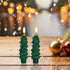 LED Pine Tree Electronic Candle - Paraffin Wax Christmas Decoration - Short Medium Tall - Battery Powered - Festive Holiday Lighting