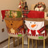 Christmas Chair Back Covers - Santa Snowman and Reindeer Designs - Short Plush Material - Holiday Dining Chair Decoration - Festive Home Party Décor