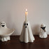 Ceramic Ghost Candle Holder - Nordic Cute Halloween Decor - Glazed Off-White Design - Festive Home Decoration - Cozy Autumn Ambience