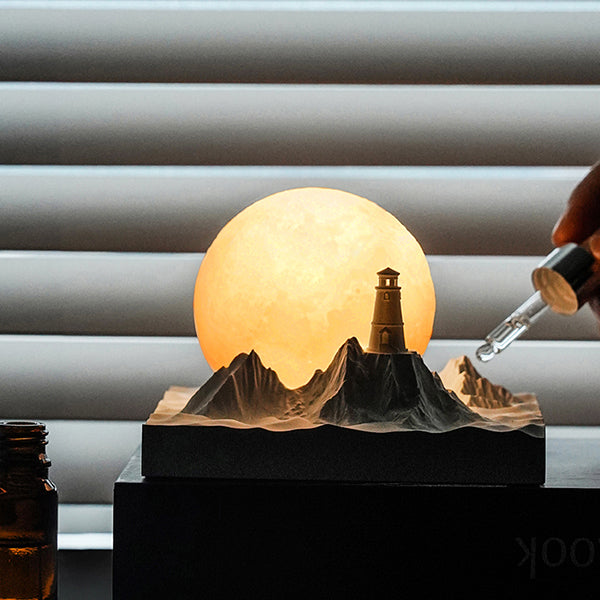 Moonlight Lighthouse Ambient Lamp - Gypsum Material - LED Glow - Aromatherapy Compatible