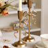 French Style Gold Bow Candle Holder - Elegant Alloy Candelabra Decoration - Short Tall or Two-Piece Set - Christmas Home Décor