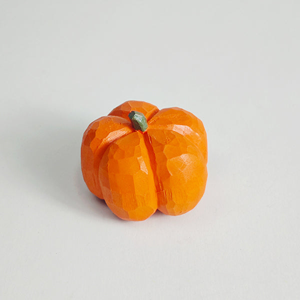 Handcrafted Wooden Pumpkin Ornament - Halloween Decoration - Rustic Wood Figurine - Small Fall Décor - Tabletop Accent Piece