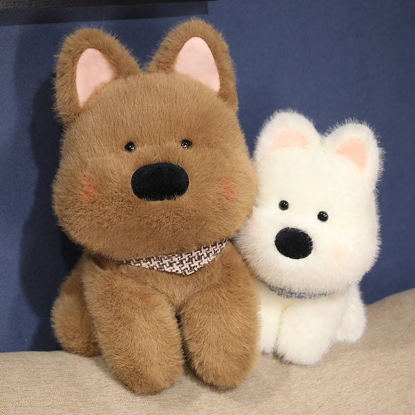 Plush Dog Dolls - Soft Fabric Cuddly Companions - Adorable Decor - Two Color Options