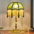 French Vintage Green Velvet Table Lamp - Beaded Fringe Shade with Tassels - Alloy and Marble Base - Elegant Retro Bedside Lamp