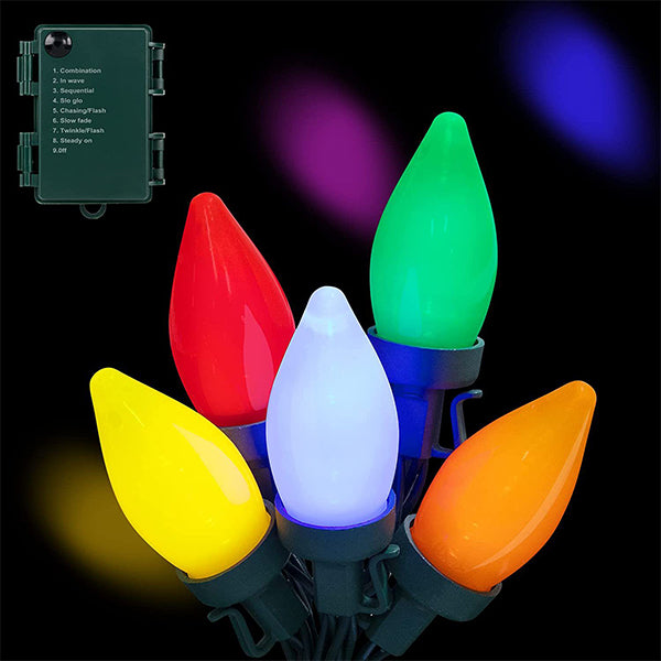 Colorful Pointed String Lights - Hanging Hook Design - 8 Modes with Remote Control - Waterproof Christmas Decoration Lights