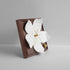 Sakura Blossom Table Clock - Ceramic Petals - Wooden Frame - Gold Accents