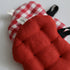 Christmas Apple Coasters - Red Linen and Checkered Cotton - Handmade Double-Layer Heat-Resistant Drink Mats