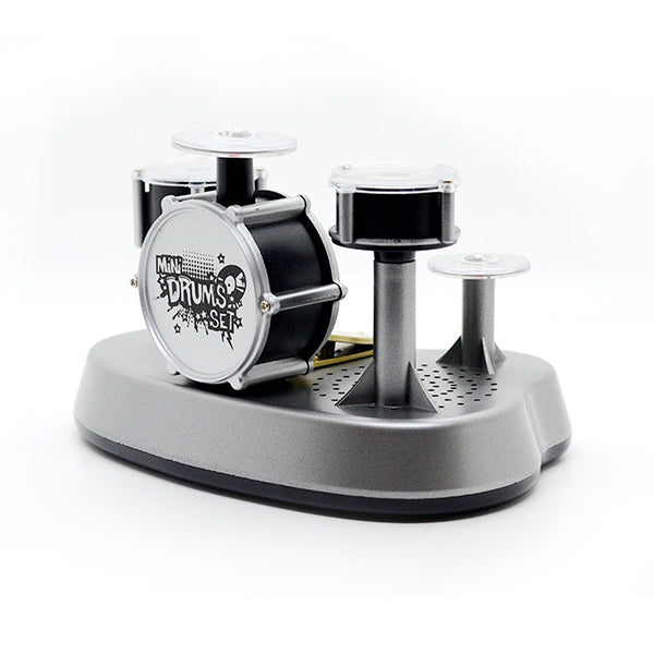 Finger Touch Drum Set - Creative Music Toy - Silver Black Design - Record Playback Mode - Battery Powered