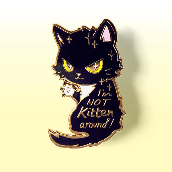 Black Cat Enamel Pin - Cute Cat Badge - Gold Alloy Material - Fashion Accessory - 1 Piece