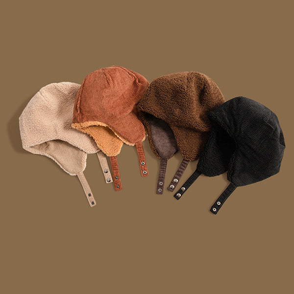 Reversible Faux Lamb Fleece Earflap Hat - Winter Warm Thickened Cap - Dual-Sided Cozy Design - Eight Color Options - Fashion Outdoor Headwear