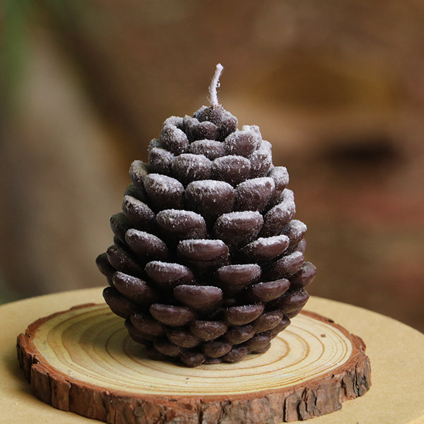 Christmas Pinecone Scented Candle - Natural Soy and Beeswax - Berry Fragrance - Handmade Holiday Home Decor - Cotton Wick Eco Candle