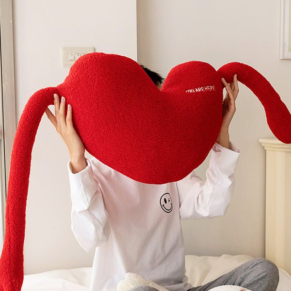 Heart-Shaped Hug Pillow - Faux Sherpa Fleece - Cozy & Soft - Two Colors - Perfect for Gifting