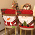 Christmas Chair Back Covers - Santa Snowman and Reindeer Designs - Short Plush Material - Holiday Dining Chair Decoration - Festive Home Party Décor