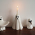 Ceramic Ghost Candle Holder - Nordic Cute Halloween Decor - Glazed Off-White Design - Festive Home Decoration - Cozy Autumn Ambience