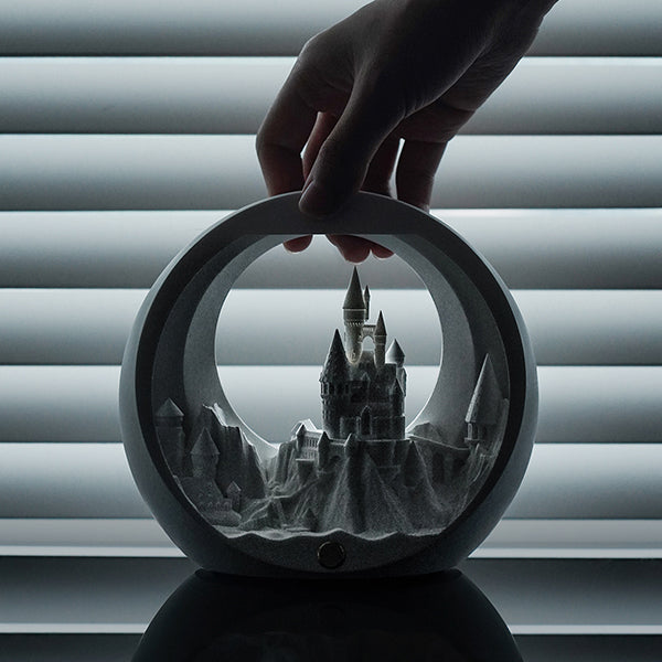 Galactic Castle Aroma Night Light - Gypsum Material - LED Warm Glow - Aromatherapy Diffuser