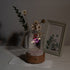 Bluetooth Speaker Lamp - Heart Design - Glass Dome - Beechwood Base - Romantic Atmosphere