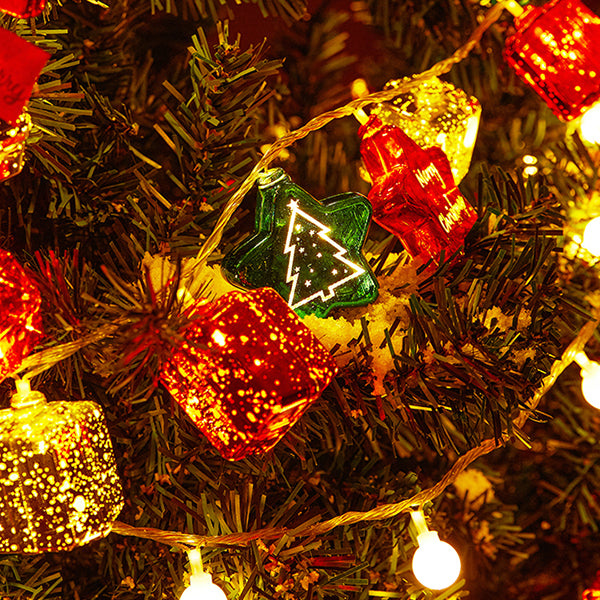 Christmas String Lights - Stars Gift Boxes and Balls - Battery & USB Powered - Indoor Outdoor Holiday Decoration