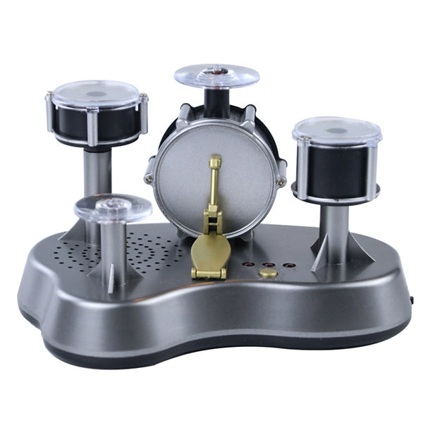 Finger Touch Drum Set - Creative Music Toy - Silver Black Design - Record Playback Mode - Battery Powered