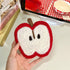 Wool Felt Apple Coasters - 3 Piece Set - Handmade Absorbent Christmas Drink Mats - Holiday Table Decoration