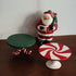 Hand Painted Christmas Cake Stand - Ceramic High Footed Plate - Festive Candy Color Design - Santa Candy and Cane Styles - Holiday Dessert Display Plate