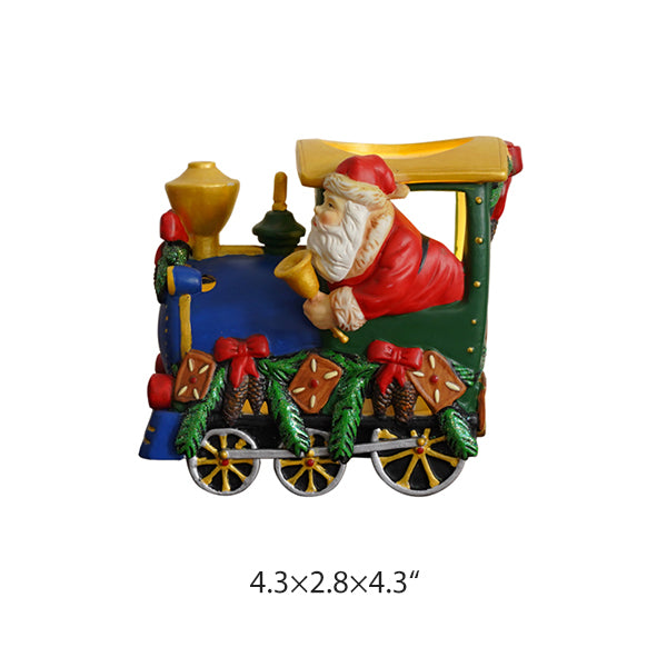 Santa Train Ceramic Candle Holder - Hand-Painted Christmas Decor - Festive Table Centerpiece - Holiday Gift Ornament