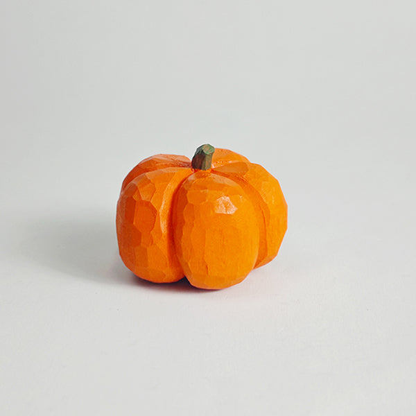 Handcrafted Wooden Pumpkin Ornament - Halloween Decoration - Rustic Wood Figurine - Small Fall Décor - Tabletop Accent Piece