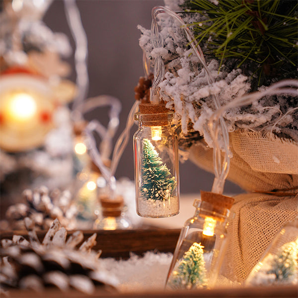 Christmas Tree Bottle String Lights - 5ft 10 Lights or 10ft 20 Lights - Battery Powered Fairy Lights - Holiday Home Decor