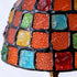 French Vintage Stained Glass Table Lamp - Mediterranean Style - White Ash Wood Base - Resin and Metal Details - Retro Bedside Light