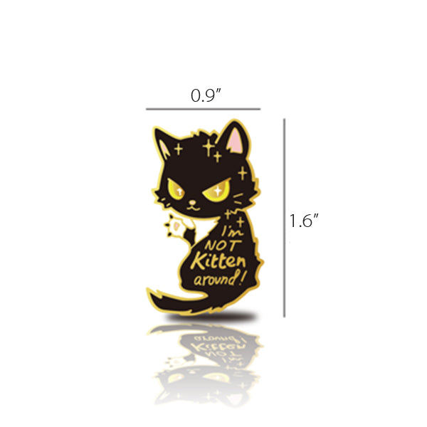 Black Cat Enamel Pin - Cute Cat Badge - Gold Alloy Material - Fashion Accessory - 1 Piece
