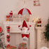 Fabric Parachute Santa Gnome Ornament - Hanging Christmas Decoration - Red Hat and Gray Hat Holiday Decor