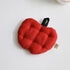 Christmas Apple Coasters - Red Linen and Checkered Cotton - Handmade Double-Layer Heat-Resistant Drink Mats