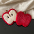 Wool Felt Apple Coasters - 3 Piece Set - Handmade Absorbent Christmas Drink Mats - Holiday Table Decoration
