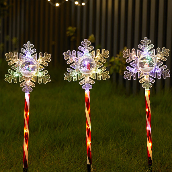 Solar Powered Christmas Garden Stake Lights - Outdoor Waterproof Holiday Decor - Durable Plastic Material