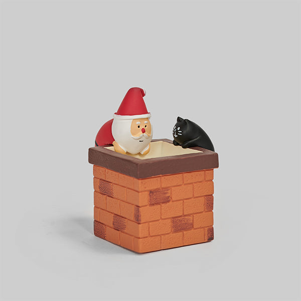 Chimney Santa Christmas Figurine - Plastic Holiday Decoration