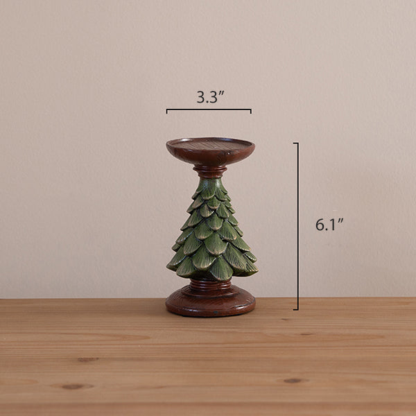 Christmas Tree Candle Holder - Resin Holiday Decor - 3 Sizes - Festive Table Centerpiece