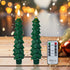 LED Pine Tree Electronic Candle - Paraffin Wax Christmas Decoration - Short Medium Tall - Battery Powered - Festive Holiday Lighting