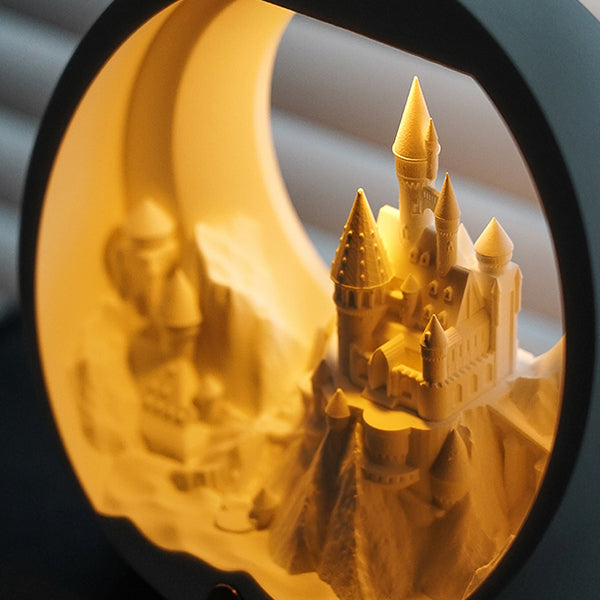 Galactic Castle Aroma Night Light - Gypsum Material - LED Warm Glow - Aromatherapy Diffuser