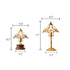 French Vintage Butterfly Table Lamp - Painted Metal Shade - Solid Wood Base - Retro Bedside Lamp