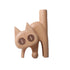 Fluffy Cat Wooden Vase – Artistic Solid Wood Flower Holder