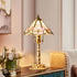 French Vintage Butterfly Table Lamp - Painted Metal Shade - Solid Wood Base - Retro Bedside Lamp